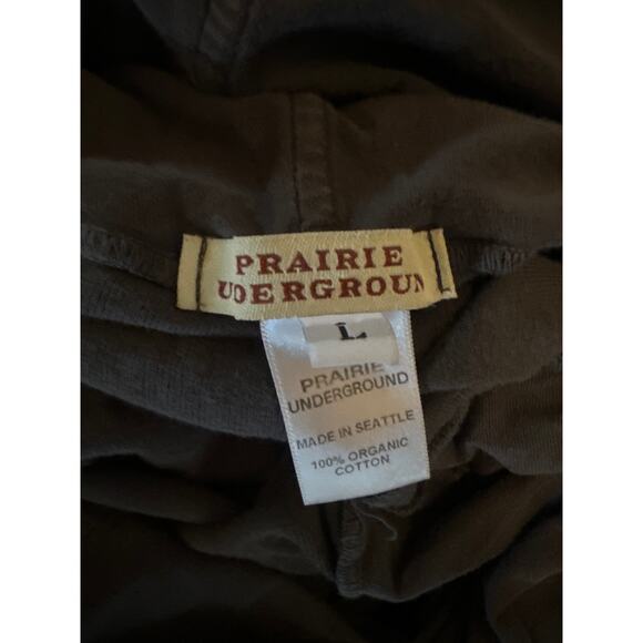 Women L Prairie Underground Gray Cowl Neck Tunic Dress 3/4 Slv Organic Cotton - Picture 6 of 6